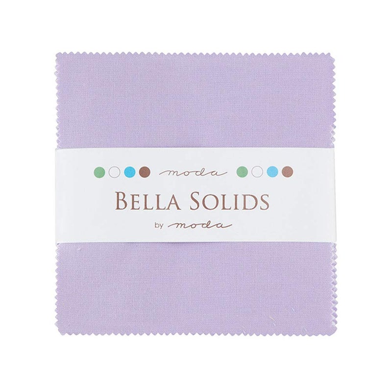 Bella Solids Lilac Moda Charm Pack by Moda Fabrics; 42-5" Quilt Squares